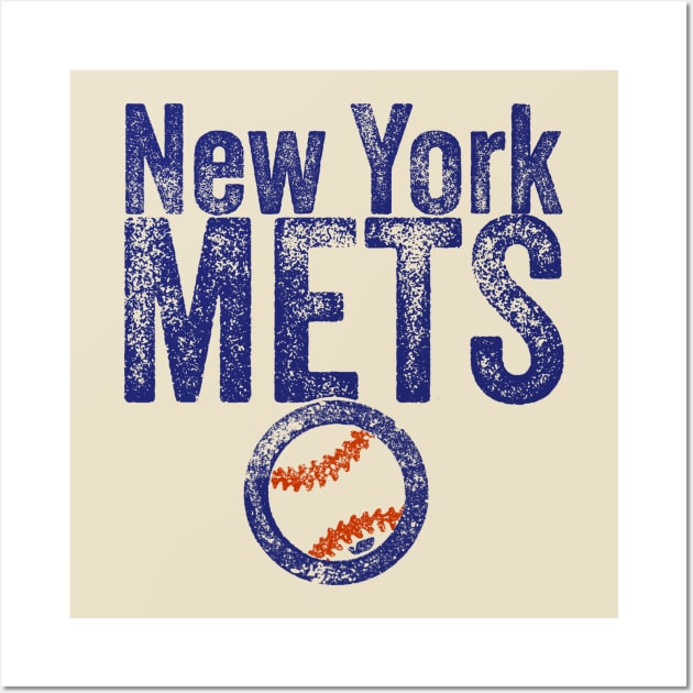 Mets Baseball Weathered Wall Art by Throwzack